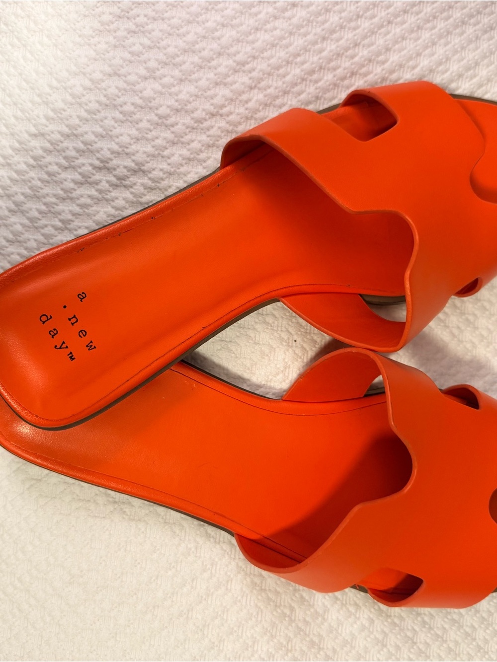 a new day Orange Scalloped Slide Sandals
